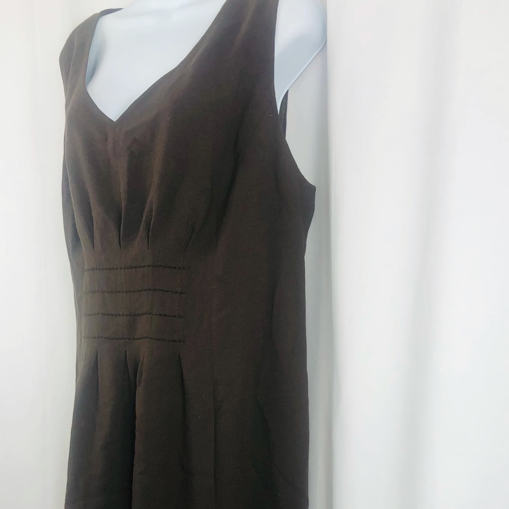 Ellen Tracy Wool fleece pleated front sleeveless dress pockets 16 - Picture 6 of 16